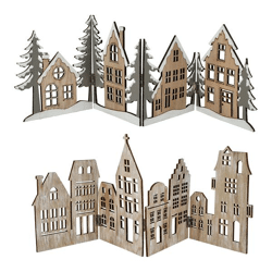 Silhouette houses, 4 segments, 2/s, approx.62cmL