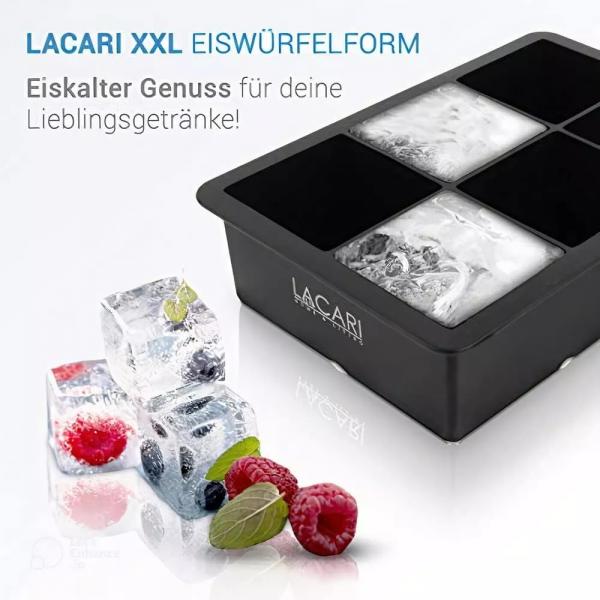 Silikon Eiswürfelform 3x Eiswürfel Form XXL rund und eckig mit Deckel Eis