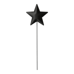 Plug metal star, black, S, ca.48cmH