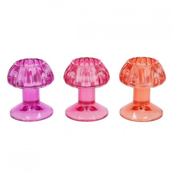 Tealight holder Nova Mushroom Fuchsia 9 cm