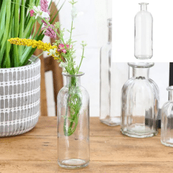 Vase, Glas, Flasche, rund, M, ca.7x20cmH