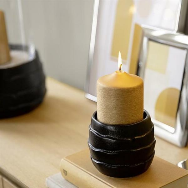 128076 Fink Kerzenhalter Cocon schwarz 12 cm