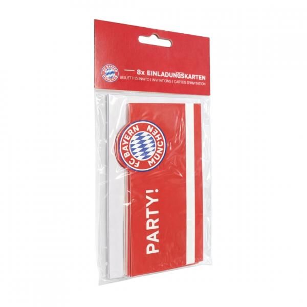 Amscan Einladungen mit Umschlag FC Bayern München 14 x 9 cm Satz von 8
