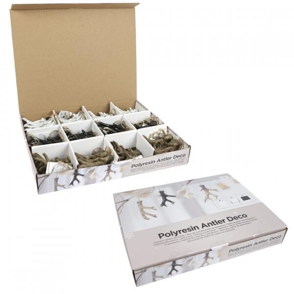 Anhänger Geweih natur 9 cm 3 Stück sortiert