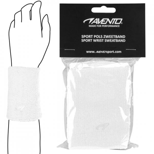 Avento Sport Handgelenk Schweißband weiß Satz von 2