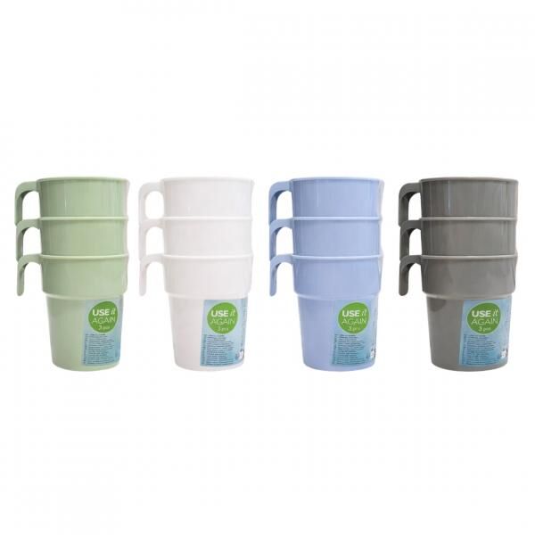 Becher Kunststoff 300 ml 4 sortiert 3er Set