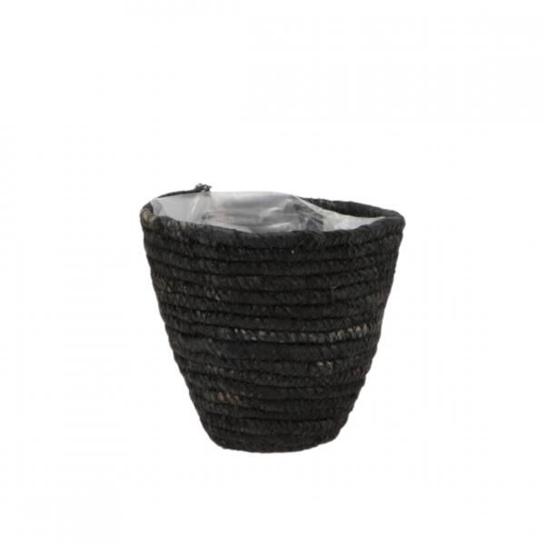 Blumentopf Seegras Korb schwarz 12 cm