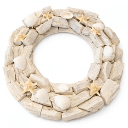 Dekoration Kranz Beach Holz Tünche 38 cm