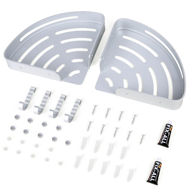 Duschablage für die Ecke | Aluminium, 2 Körbe
