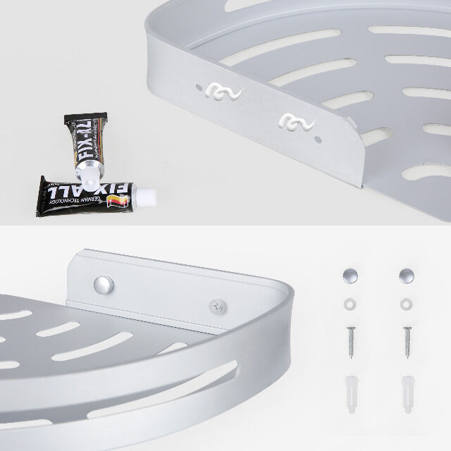 Duschablage für die Ecke | Aluminium, 2 Körbe