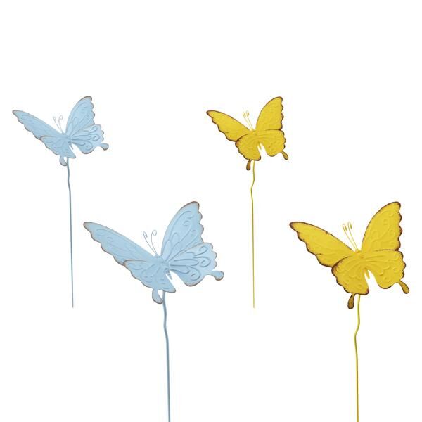 Gartenstecker Schmetterling, einfarbig, 2/s, gro&szlig;, 90cmH