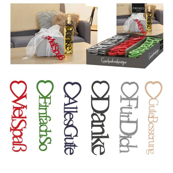 Gift tags felt approx. 25cm 6/s ,Display