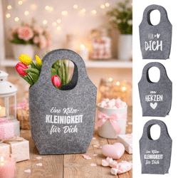 Felt gift bag with saying 3/s