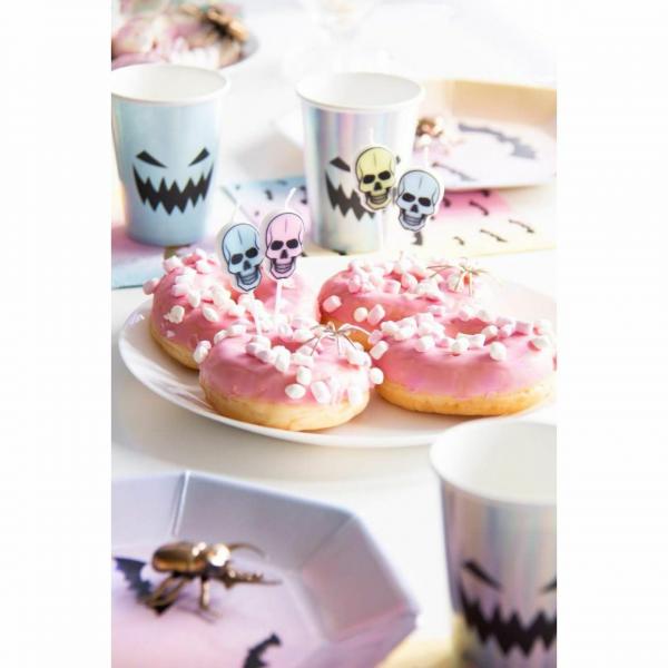 Halloween-Party-Kerzen Pastell 8 cm Satz von 6