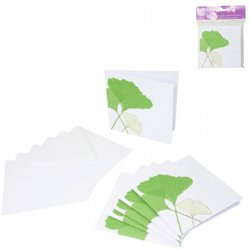 Karten und Umschläge Gingko 6 Stk.