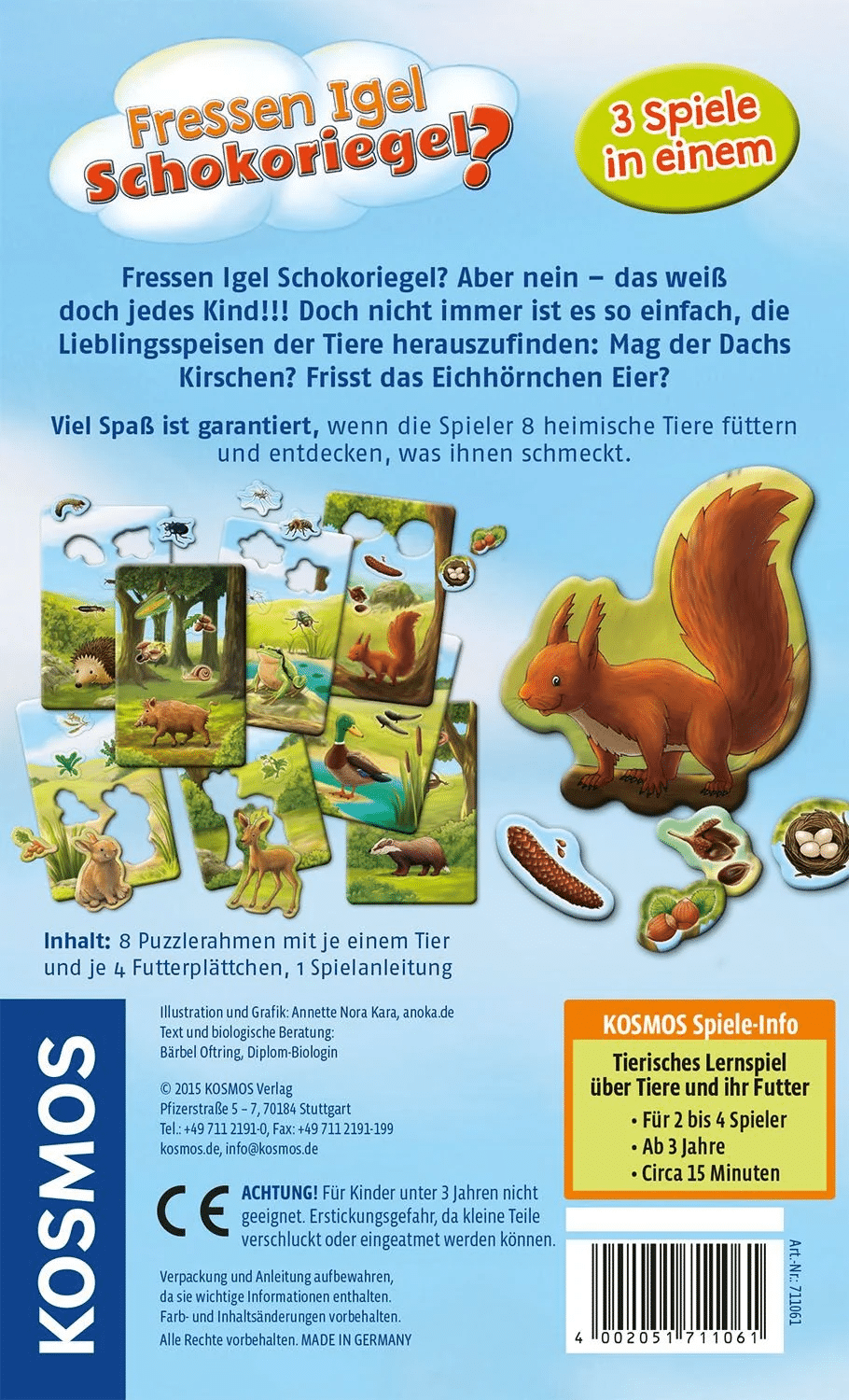Kosmos 711061 - Fressen Igel Schokoriegel? - F&uuml;ttert die Tiere und entdeckt, was ihnen schmeckt!