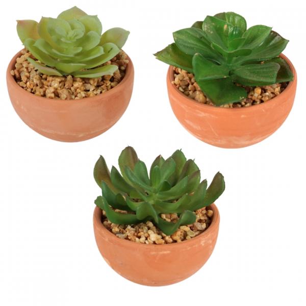 Künstliche Pflanze im Topf 9 cm 3 Stück sortiert