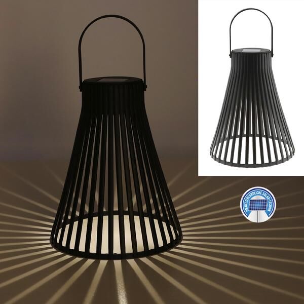 LED solar lantern, stripes, large, approx. 20x24cm