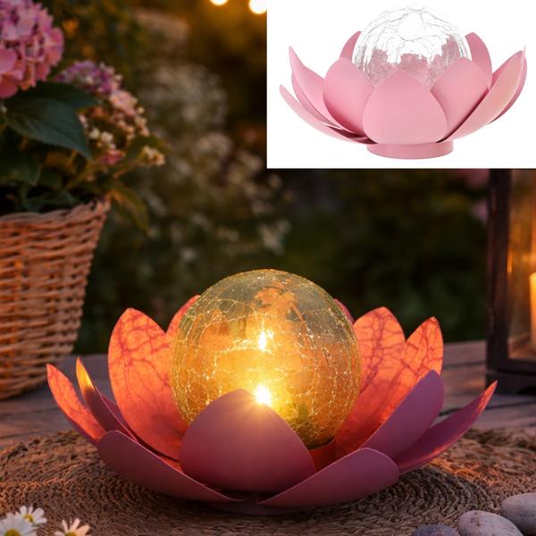 LED solar lotus blossom, summer, large, approx. 22cmD
