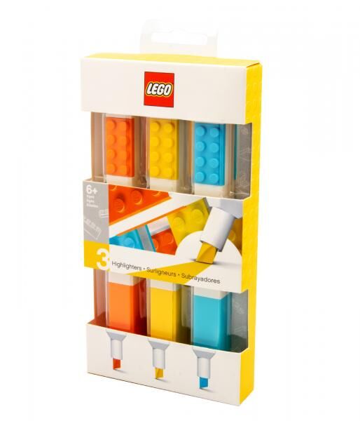 LEGO&reg; Textmarker - 3 verschiedene Farben