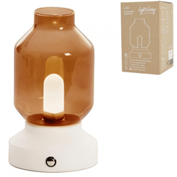 Light & Living Tischleuchte Merey LED wiederaufladbar braun creme 19 cm