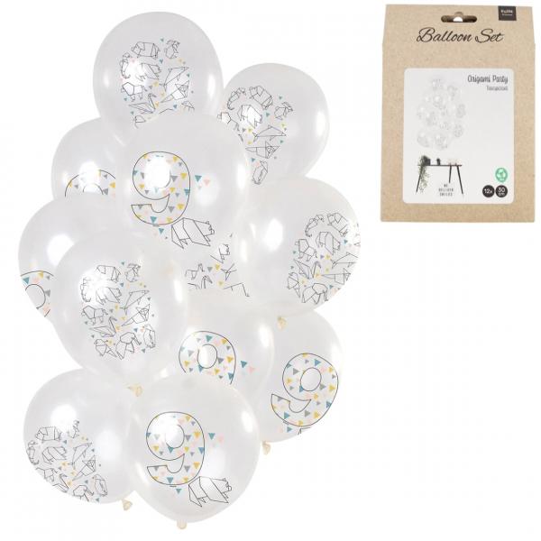 Luftballons Origami Zahl 9 Jahre 30 cm Satz von 12 VE72