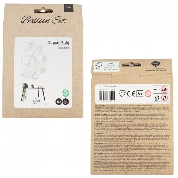 Luftballons Origami Zahl 9 Jahre 30 cm Satz von 12 VE72