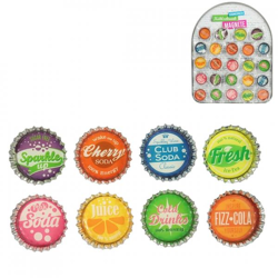Magnet crown cap 3.5 cm 8 assorted