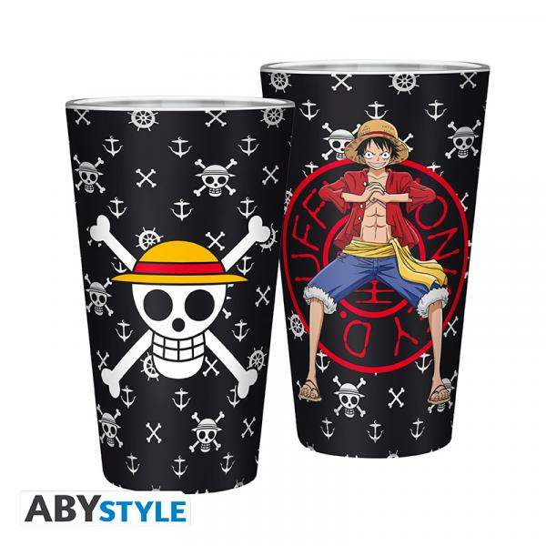 ONE PIECE - Large Glass - 400ml - Luffy - box