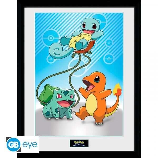 POKEMON - Framed print "Kanto Starters" (30x40) &nbsp;
