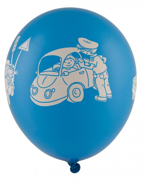 Polizei - 7 Luftballons, bunt - 3-fach sortiert - 30 cm