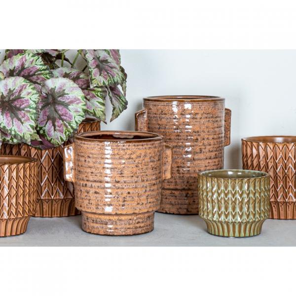 PTMD Blumentopf Katelynn Keramik L orange 19 cm