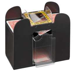 Relaxdays batteriebetriebene Kartenmischmaschine schwarz 6 Decks