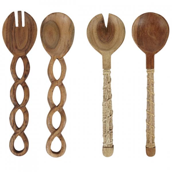 Salatbesteck Akazienholz 30,5 cm 2er Set sortiert