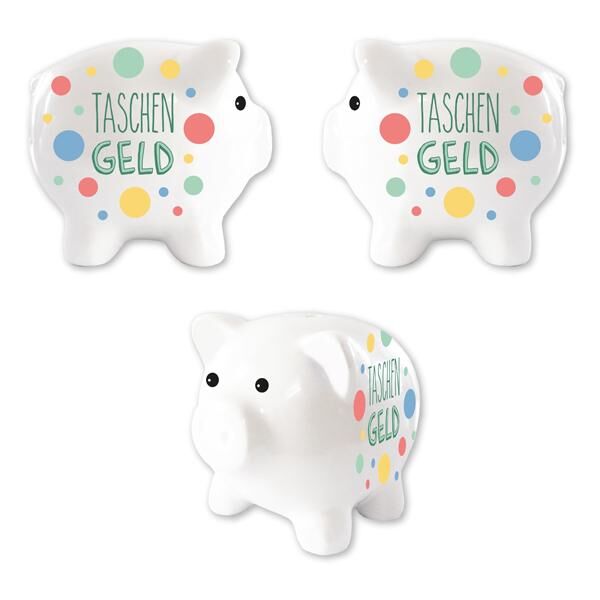 Spardose Sparschwein, Taschengeld, ca.12cm
