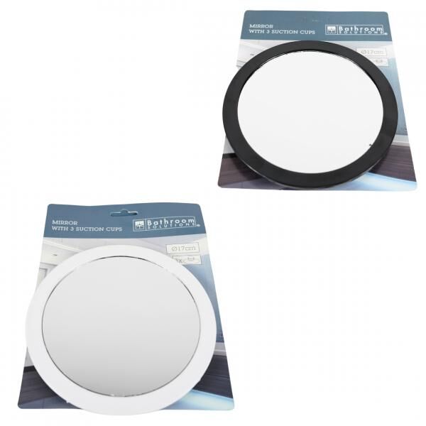 Spiegel mit Saugnapf 17 cm 2fach sortiert B-Wahl