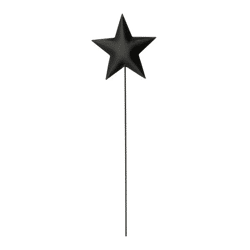 Plug metal star, black, M, ca.77cmH