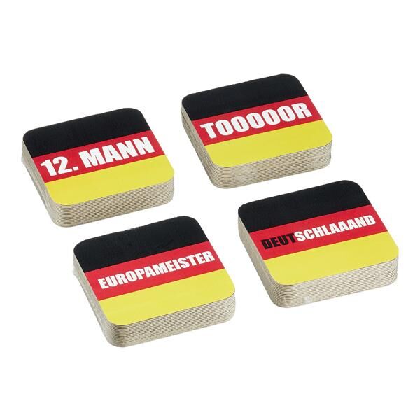 Bierdeckel "Fu&szlig;ball"  15 St&uuml;ck , 4-sortiert