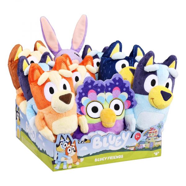 BLUEY -  Pl&uuml;sch Einzelpack im CDU, Kuschelige 18-23 cm, 9er-Thekendisplay