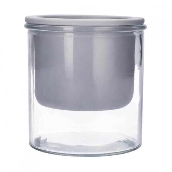 Blumentopf Malga selbstbewässernd grau 15,5 cm