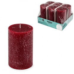 Bolsius stompkaars tray Rustiek rood 6,8 x 13 cm set van 6