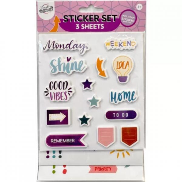 Craft Universe Schaumstoffaufkleber 4 sortiert 3er-Set