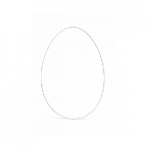Deko-Ring Ei Metall weiß 17 x 25 cm