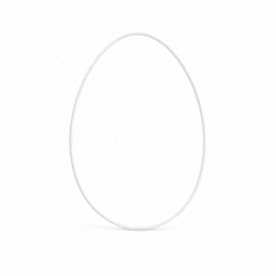 Decoratie ring Egg metaal wit 24 x 35 cm