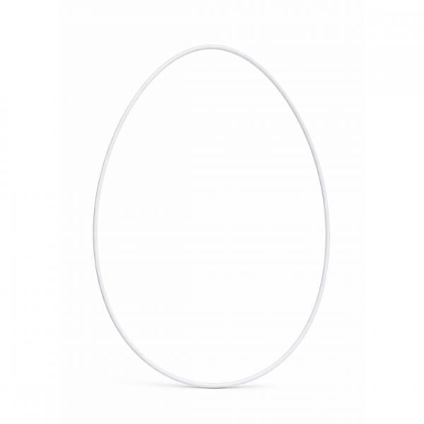 Deko-Ring Ei Metall weiß 32 x 47 cm