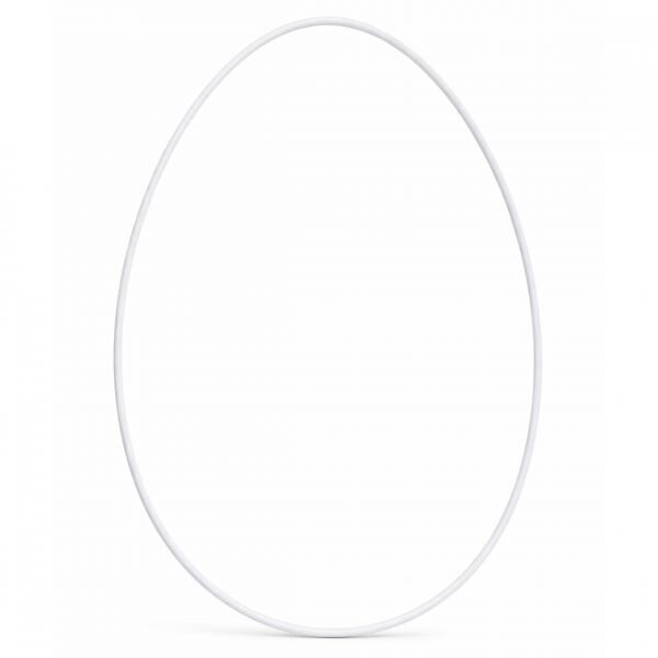 Deko-Ring Ei Metall weiß 40 x 58 cm