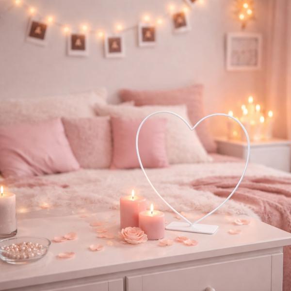 Deko Herz Rahmen weiß 58 cm