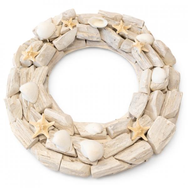 Dekoration Kranz Beach Holz Tünche 38 cm