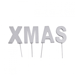 Dekoration Weihnachtsbriefausstecher XMAS silber 5 cm