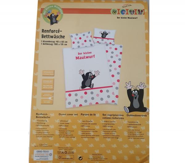 Der kleine Maulwurf - Wendebettw&auml;sche - 40 x 60 / 135 x 100 cm